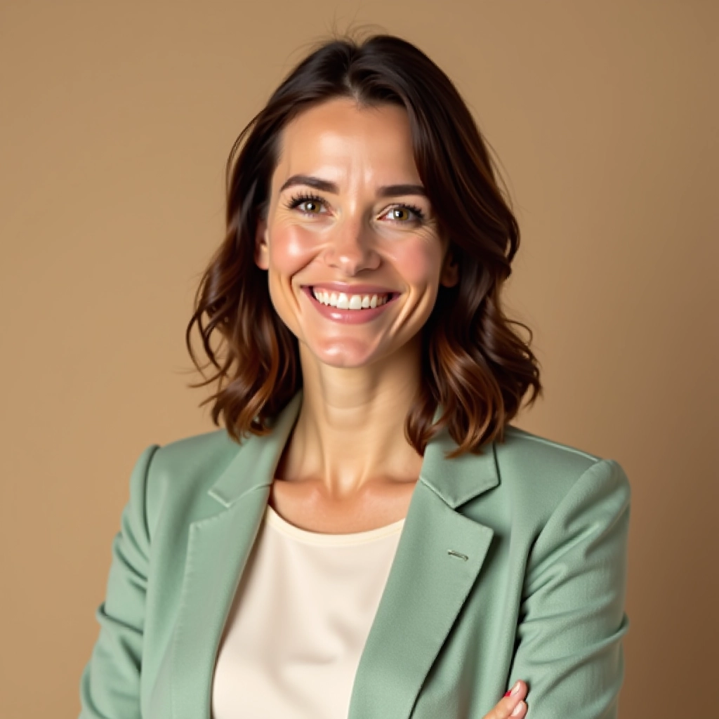 Laima Žebrauskienė, interior styling expert, professional headshot in bright studio