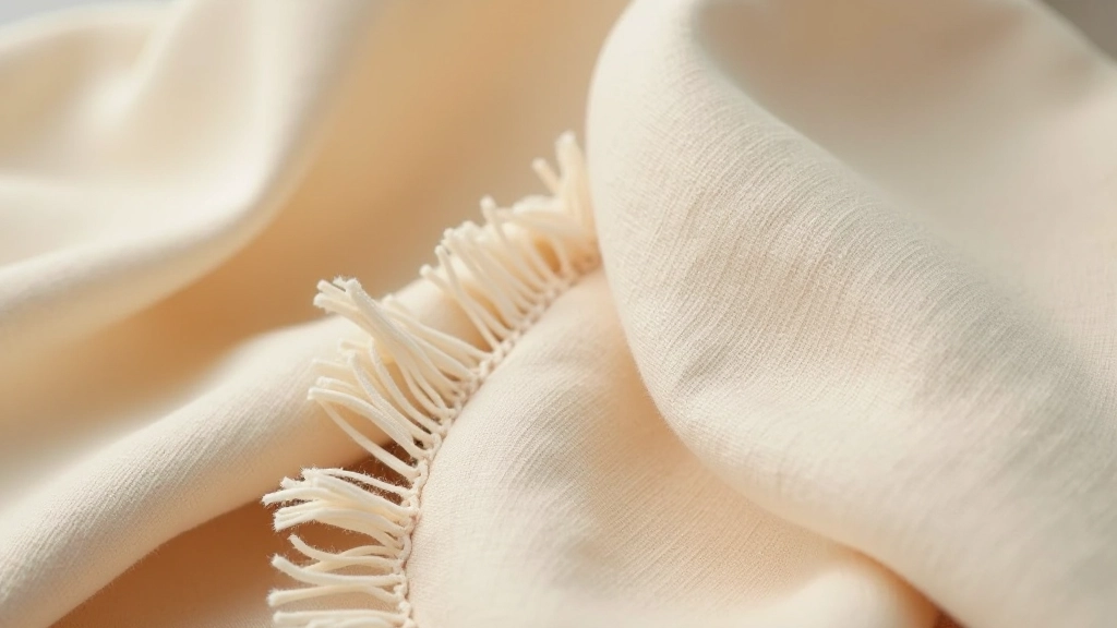 Detailed close-up of linen throw pillow texture with fringe detailing showing premium fabric quality